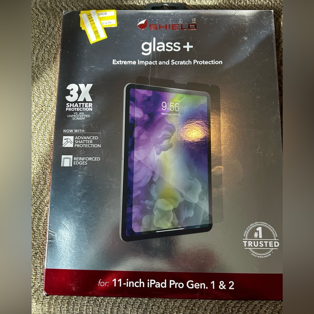 InvisibleShield Glass+ Screen Protector for 11-inch iPad Pro - Black
